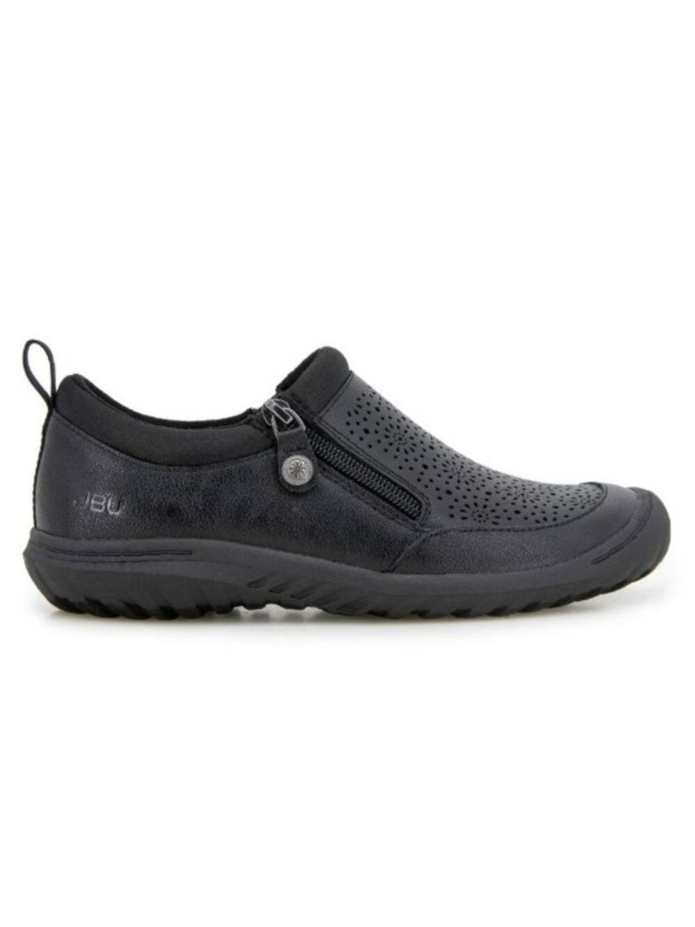 JBU Avery Wide Womens 7.5W Black Slip On Comfort Shoes Memory Foam B4AVE01